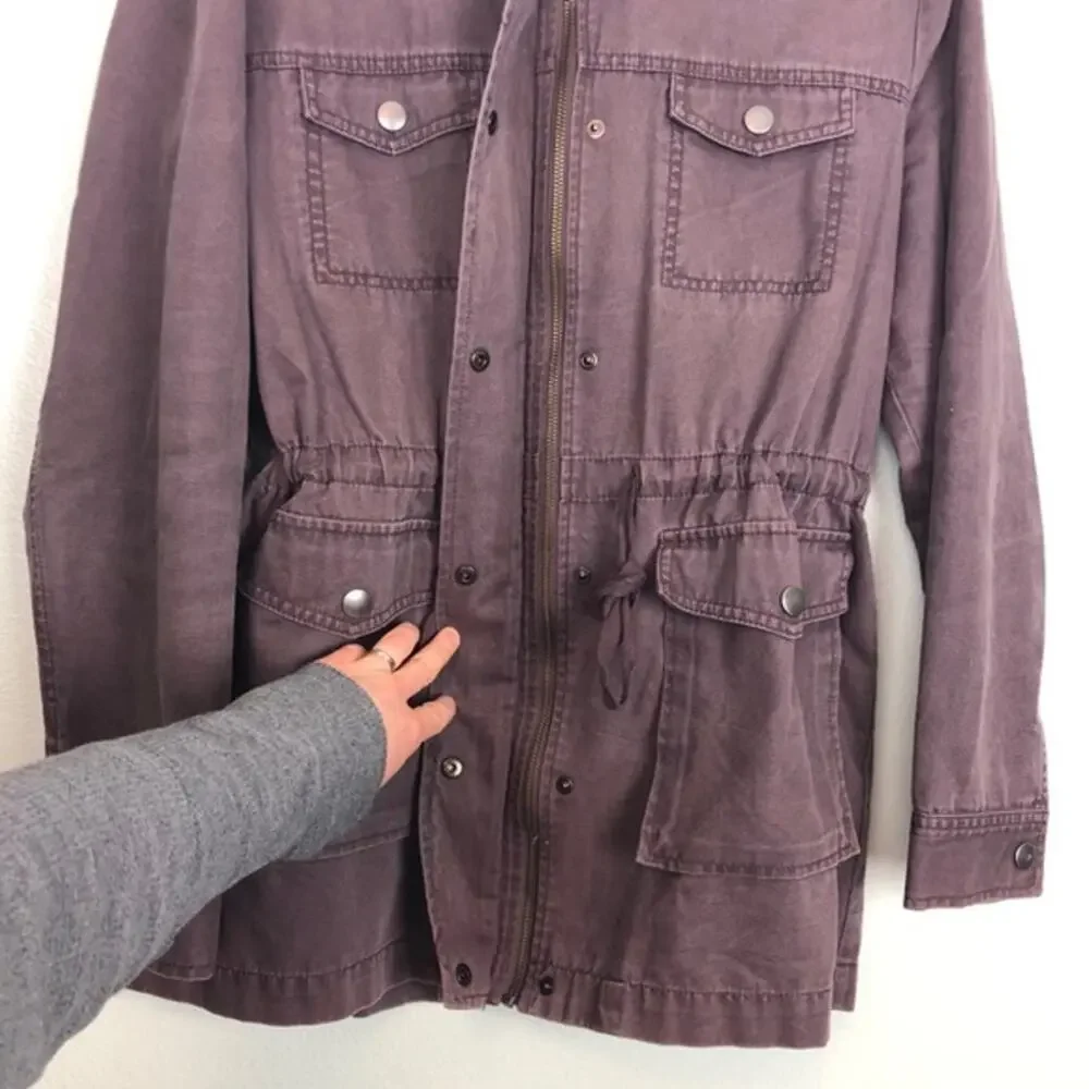 Nordstrom's bp Muted Maroon Hooded Field Utility Cargo Jacket Size Small - Picture 9 of 16